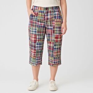 J. Crew Favorite Fit Crop Pants Red Blue Green Colorblock Women Size 10 (A1)